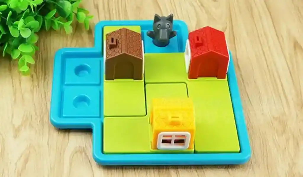 Rompecabezas Puzzle Cerdito Y Lobo + Libro Interactivo