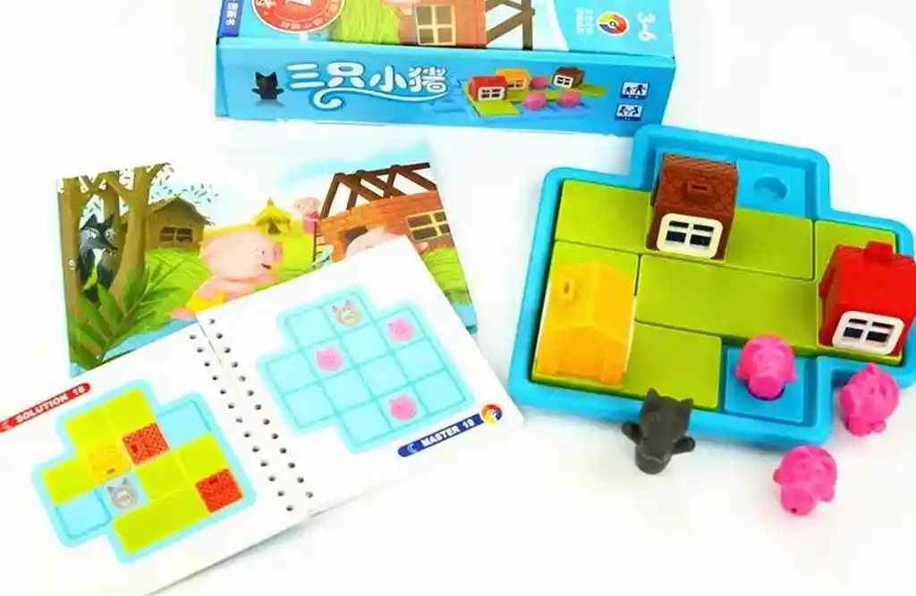 Rompecabezas Puzzle Cerdito Y Lobo + Libro Interactivo