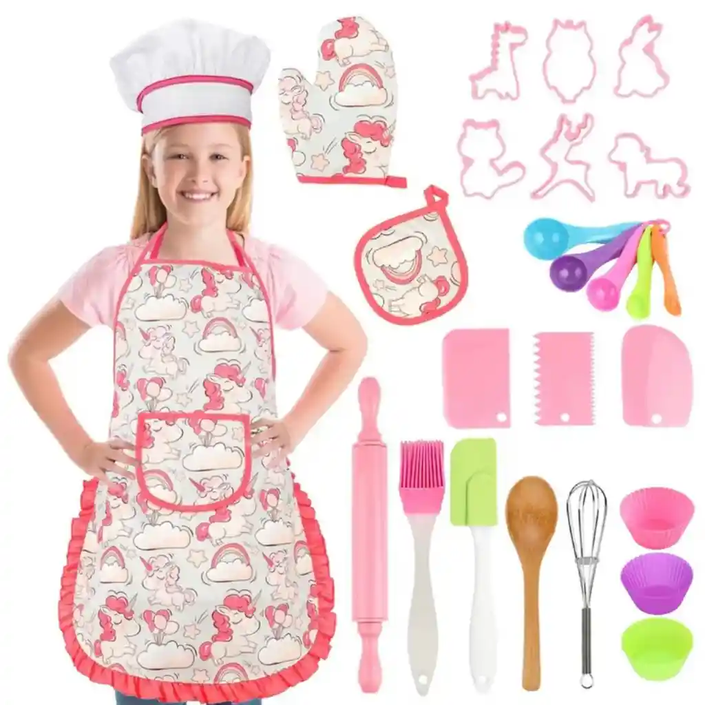 Set De Cocina Para Niños Delantal Gorro