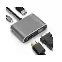 Adaptador Multi-puerto Usb Tipo C Dock Hub 4 En 1 Vga-hdmi-c