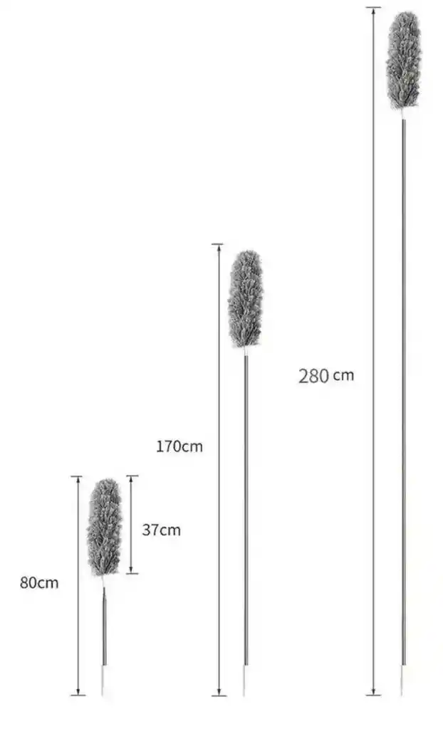 Cepillo Limpiador De Microfibra De Escoba Larga Extensible De 80 A 280 Cm