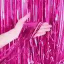Cortina Larga Fucsia Metalizada Para Cumpleaños