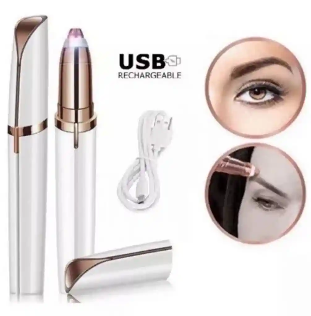 Lápiz Depilador Automático De Cejas Flawless Luz Led Usb