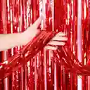 Cortina Larga Rojo Metalizado Para Cumpleaños