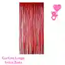 Cortina Larga Rojo Metalizado Para Cumpleaños