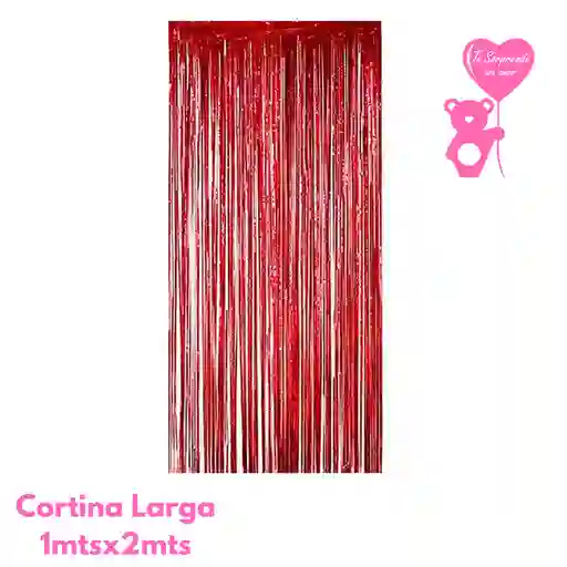 Cortina Larga Rojo Metalizado Para Cumpleaños