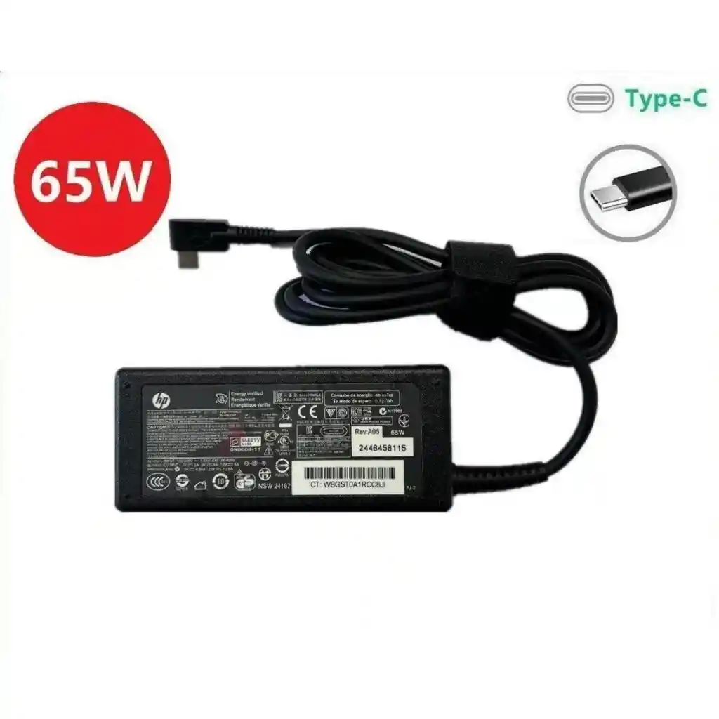 Cargador Para Portatil Hp Usb Tipo C 20v 3.25a 65w Original