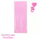 Cortina Larga Rosado Pastel Para Cumpleaños