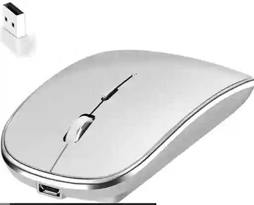Mouse Inalambrico Recargable Con Usb - W118-2 Lealtek Plateado