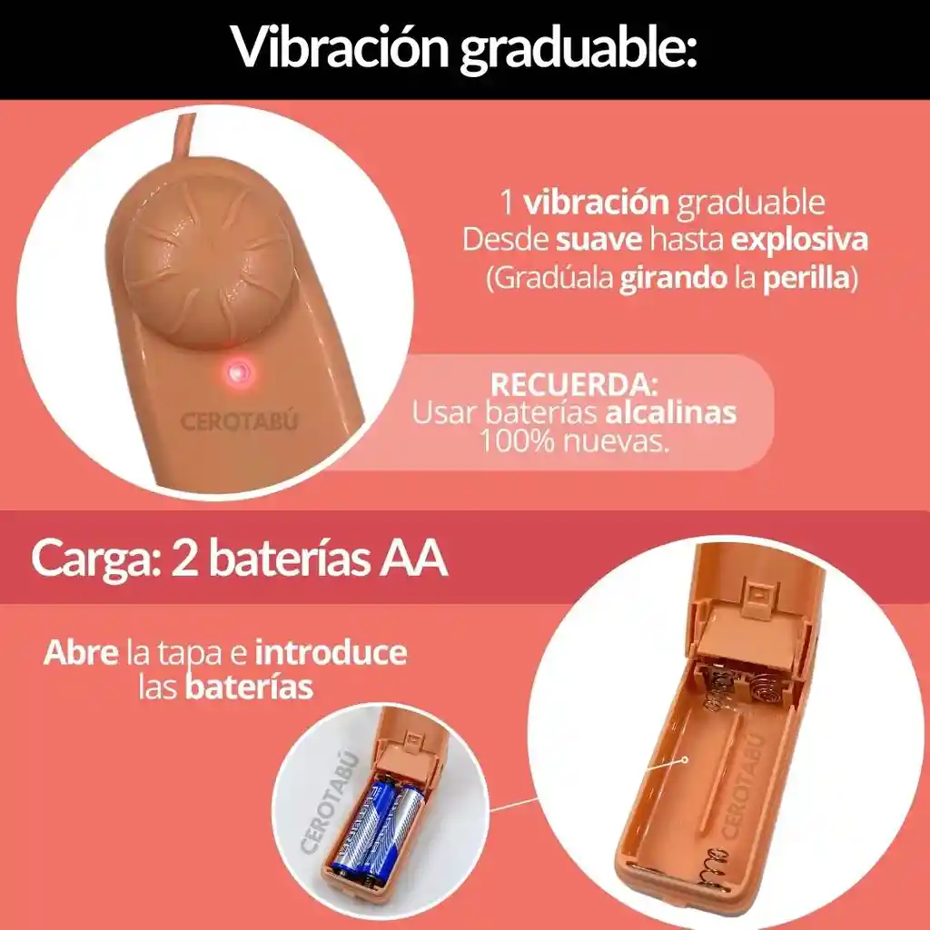 Dildo Vibrador Realista +grande +grueso 24cm Ultrasuve Vertebra