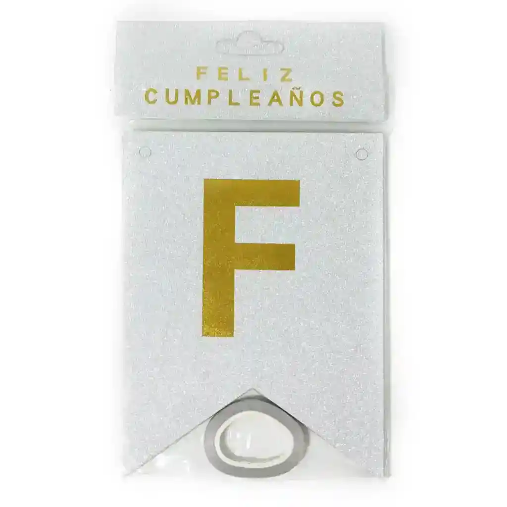 Banderin Plateado Escarcha Feliz Cumpleaños