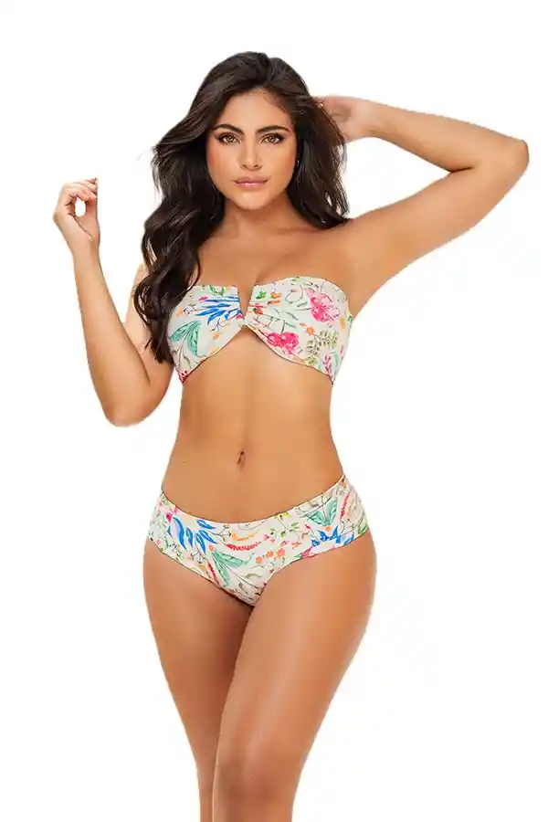 Vestido De Baño Bikini En Lycra Copa Removible Carol 70048 | Talla: 34 | Estampado: Zircón