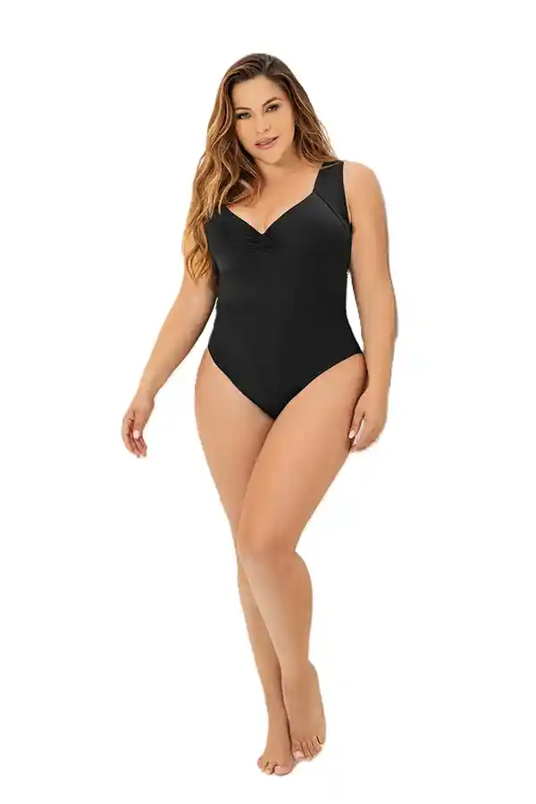 Vestido De Baño Enterizo En Lycra Control Realce Carol 70044 | Talla: 36 | Color: Negro