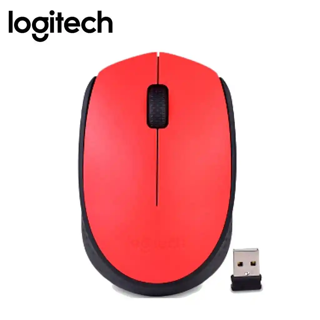 Mouse Inalámbrico Cómodo Y Portátil Logitech M170 Original Rojo