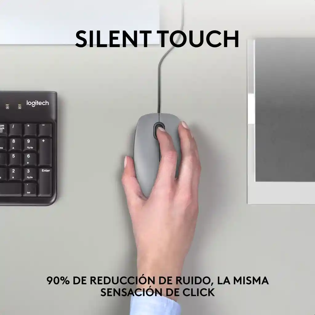 Logitech M110 Silent Mouse Usb Clics 90% Más Silenciosos Gris