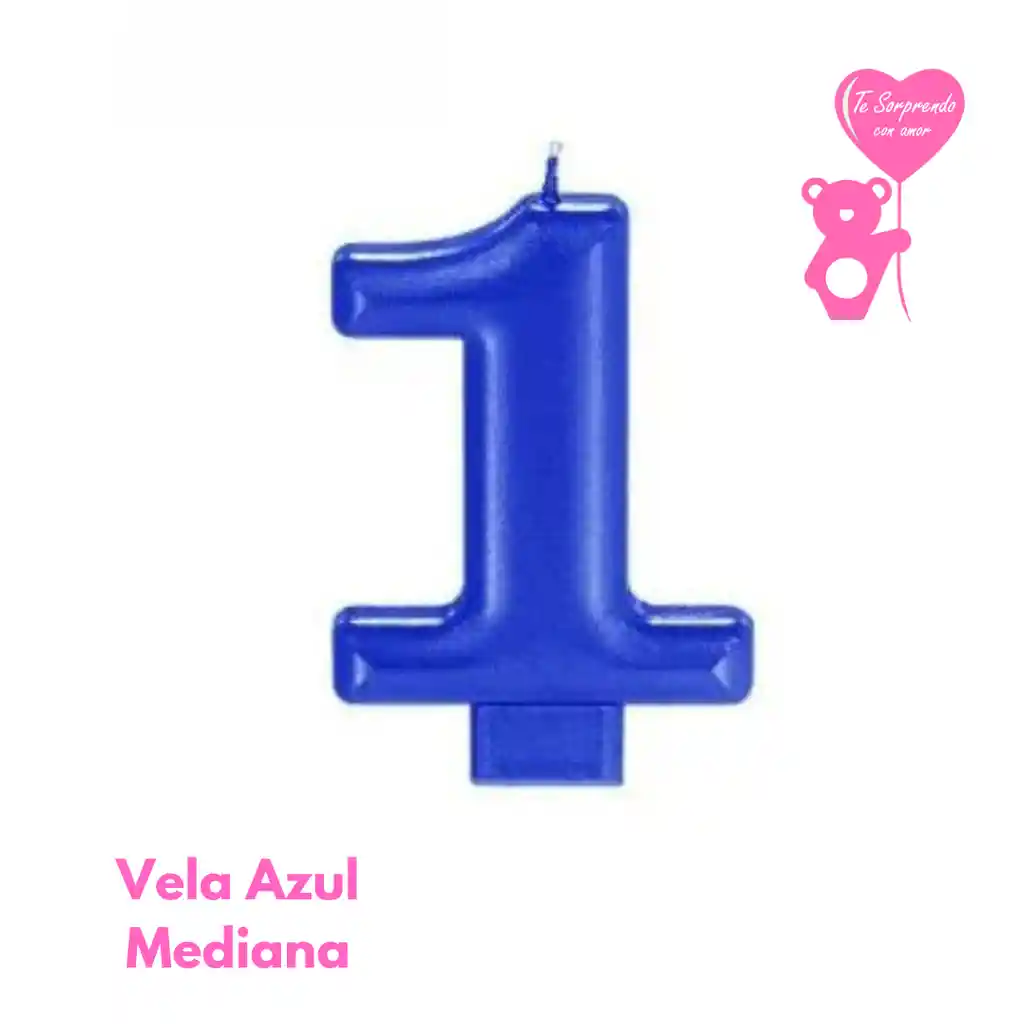Vela Azul Numero 1 Cumpleaños