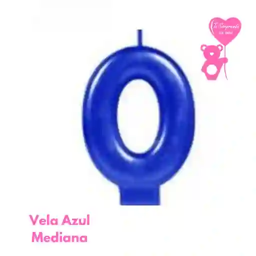 Vela Azul Numero 0 Cumpleaños