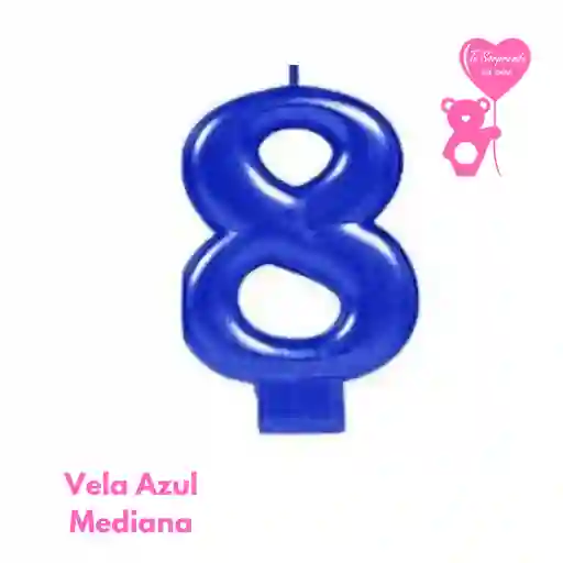 Vela Azul Numero 8 Cumpleaños
