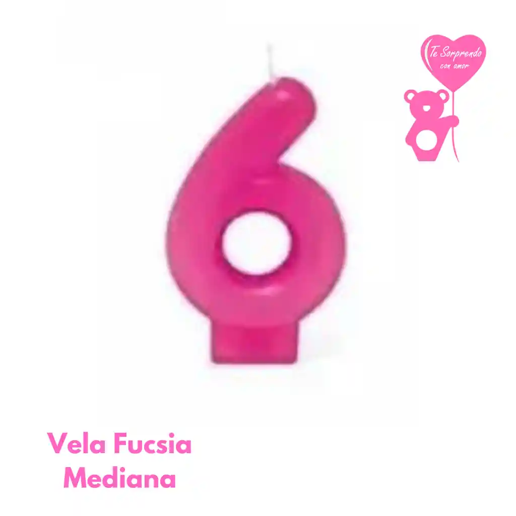 Vela Fucsia Numero 6 Cumpleaños