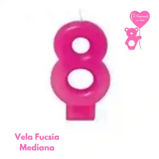 Vela Fucsia Numero 8 Cumpleaños