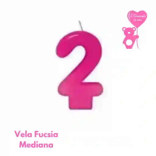 Vela Fucsia Numero 2 Cumpleaños