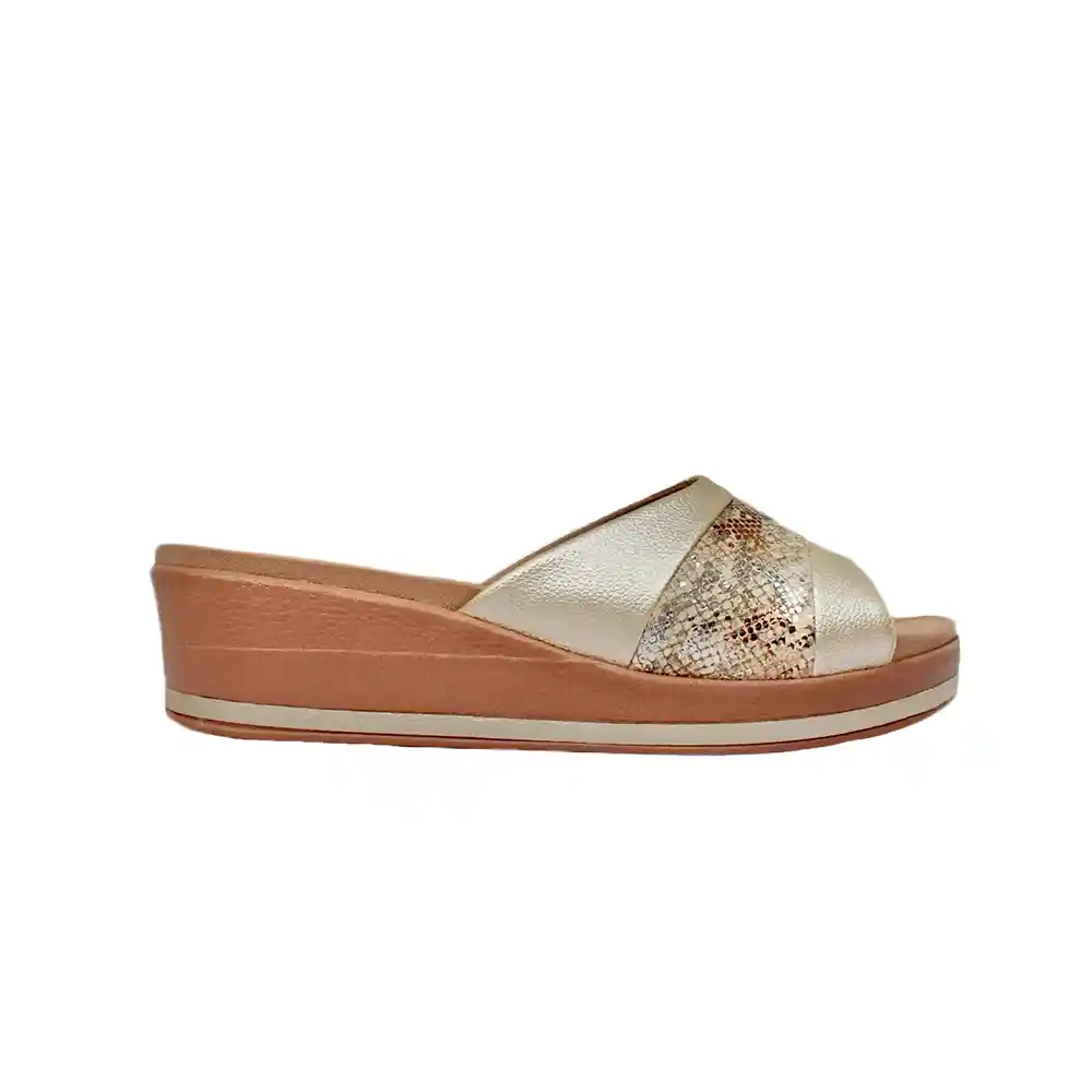 Calzado Zapato Mujer Casual Sandalia Dama Karla Chacon Monica Dorado 40