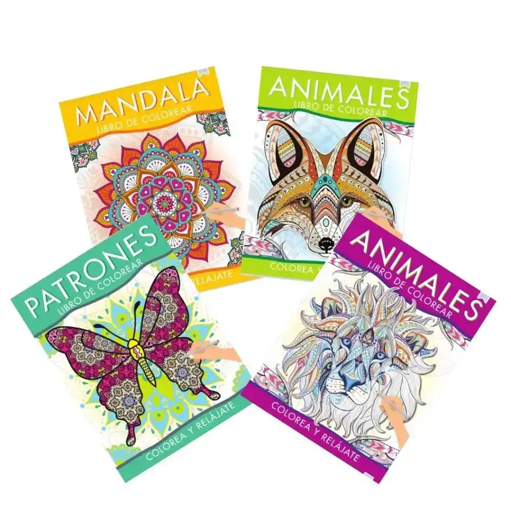 Libro Mandalas Animales Mediano Pasta Blanca De 96 Pagina