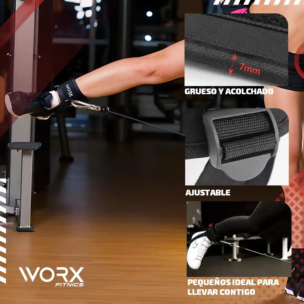 Tobillera Para Polea Correa Worx Gym Gimnasio Gluteos