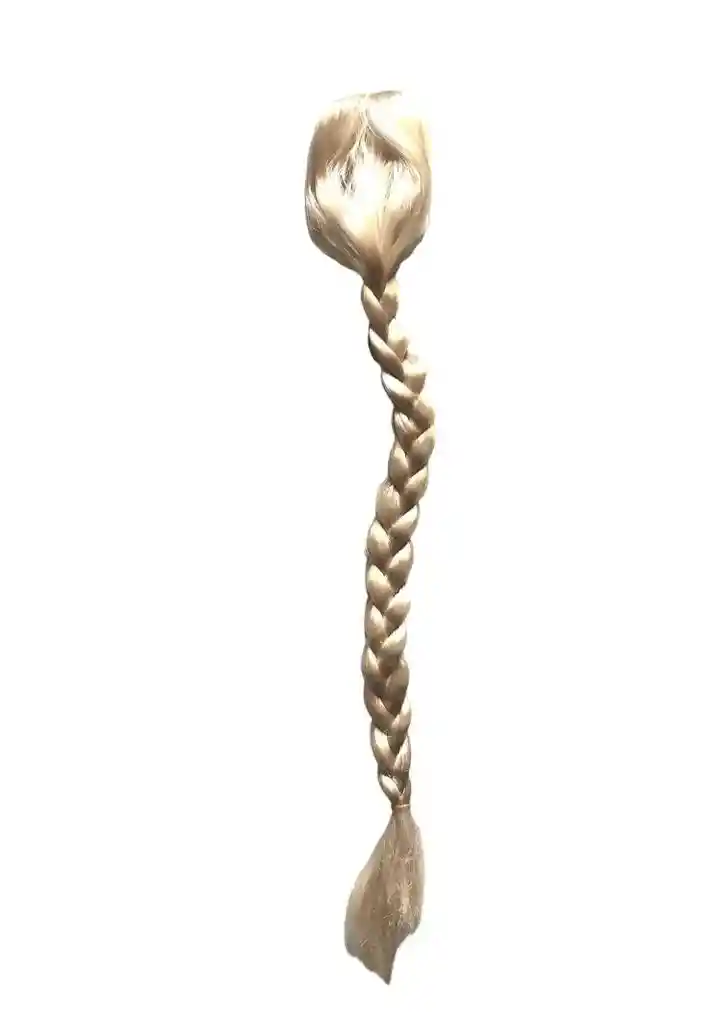 Peluca Rubia Larga Con Trenza Para Hora Loca, Halloween, Carnaval Ref. 1857-a
