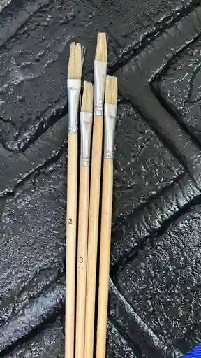 Pincel Plano Madera #3