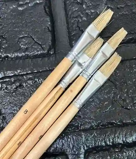 Pincel Plano Madera #8