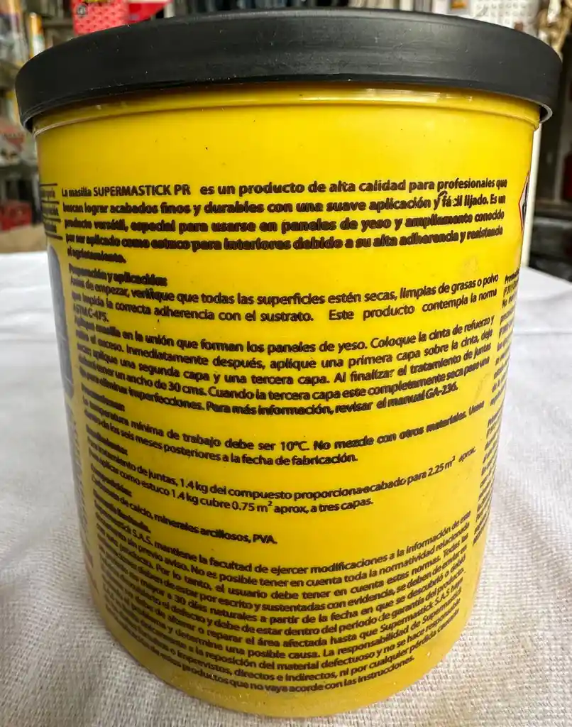 Estuco Plástico Para Interiores X 1/4 De Galón