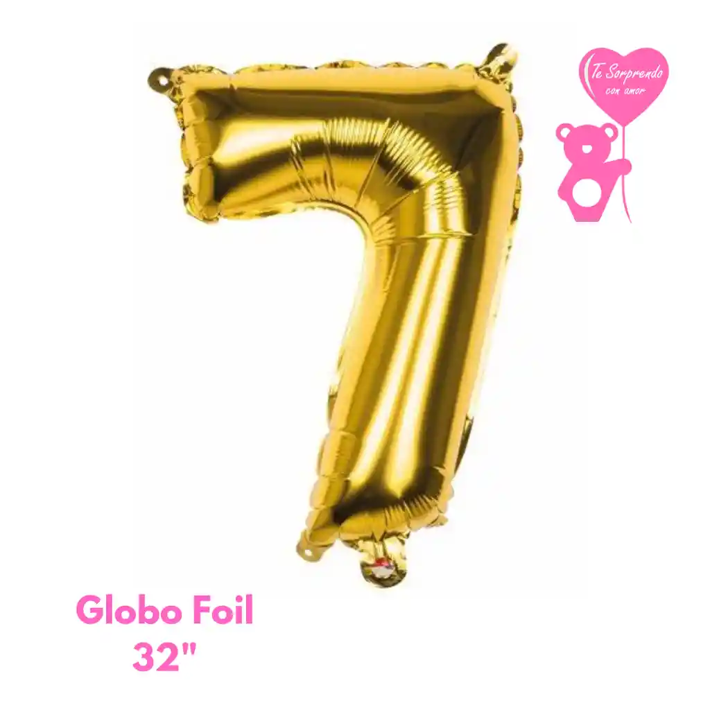 Globo Foil Numero 7 32" Dorado Metalizado