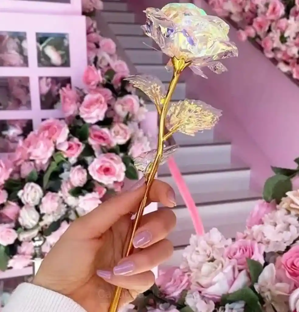 Flores Artificiales Rosa Eterna Tornasol Para Regalo Mujer Madre