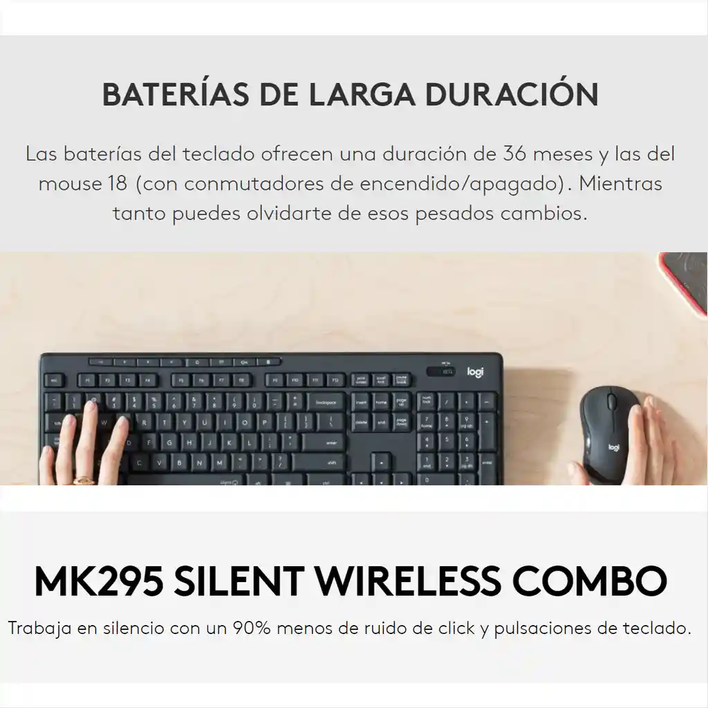 Logitech Combo Mk295 Teclado Mouse + Padmouse Studio Series