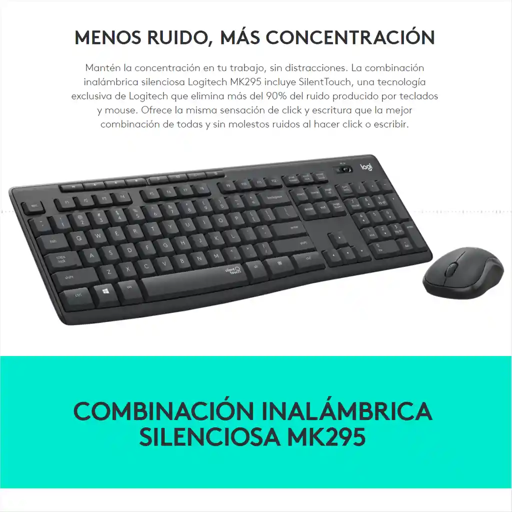 Logitech Combo Mk295 Teclado Mouse + Padmouse Studio Series