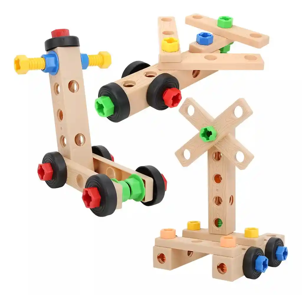 Juego De Construcción Herramientas De Madera Para Jugar Niños