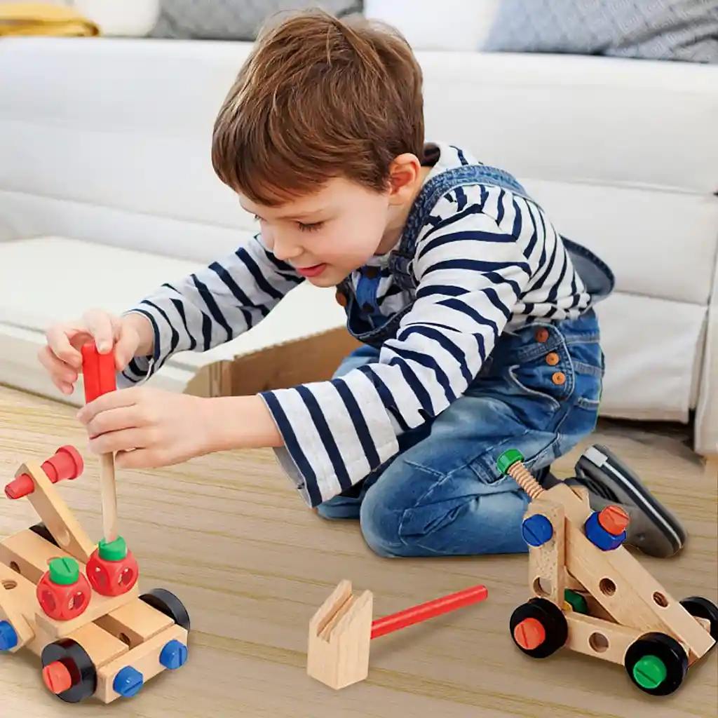 Juego De Construcción Herramientas De Madera Para Jugar Niños