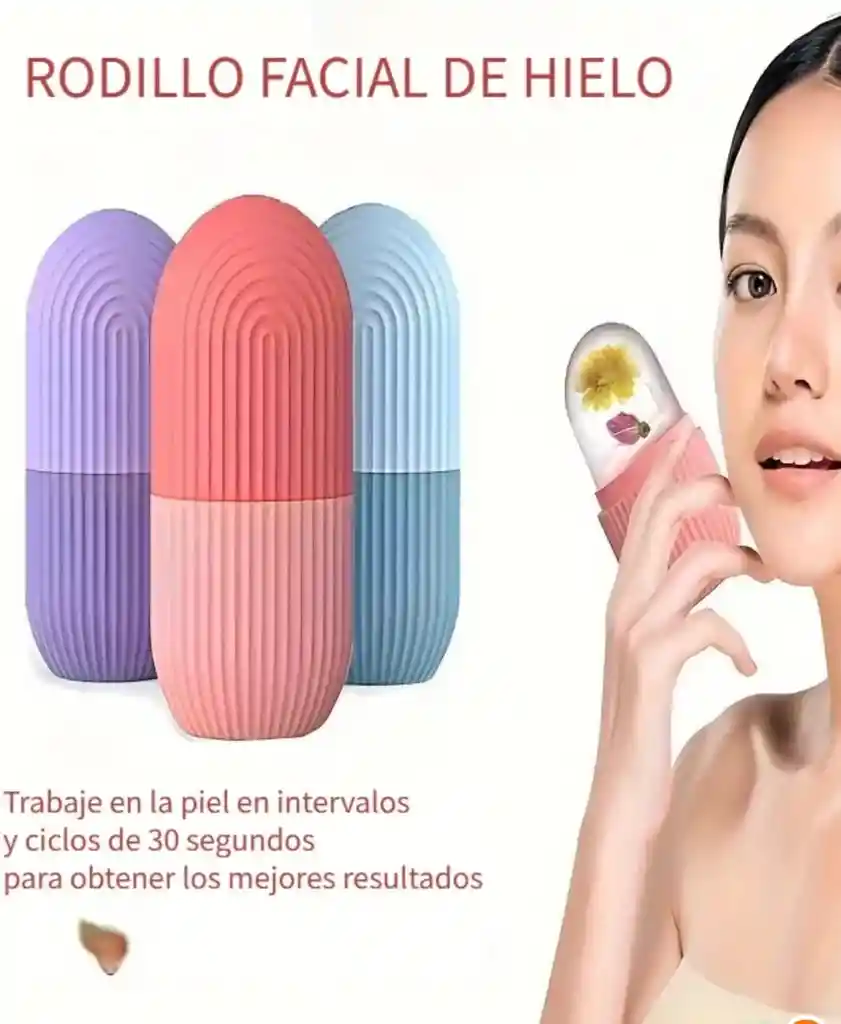 Rodillo Facial De Hielo Para Masajes De Rostro Y Cuidado De La Piel