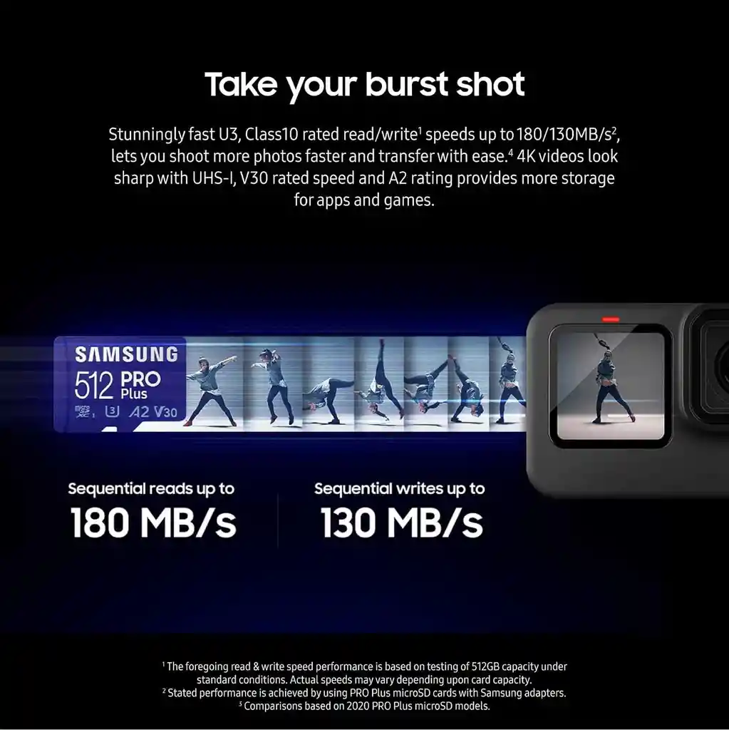 Memoria Samsung Pro Plus 512 Gb Excelente Para Nintendo Swich Hasta 180 Mb/s
