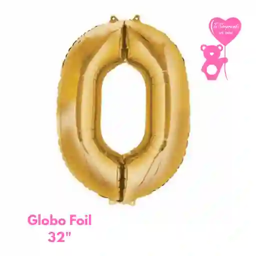 Globo Foil Numero 0 32" Dorado Metalizado