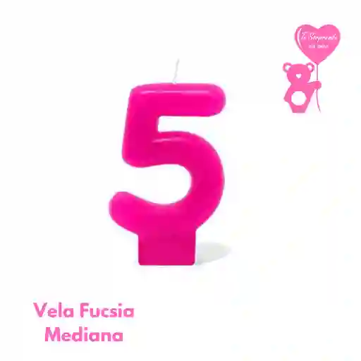 Vela Fucsia Numero 5 Cumpleaños