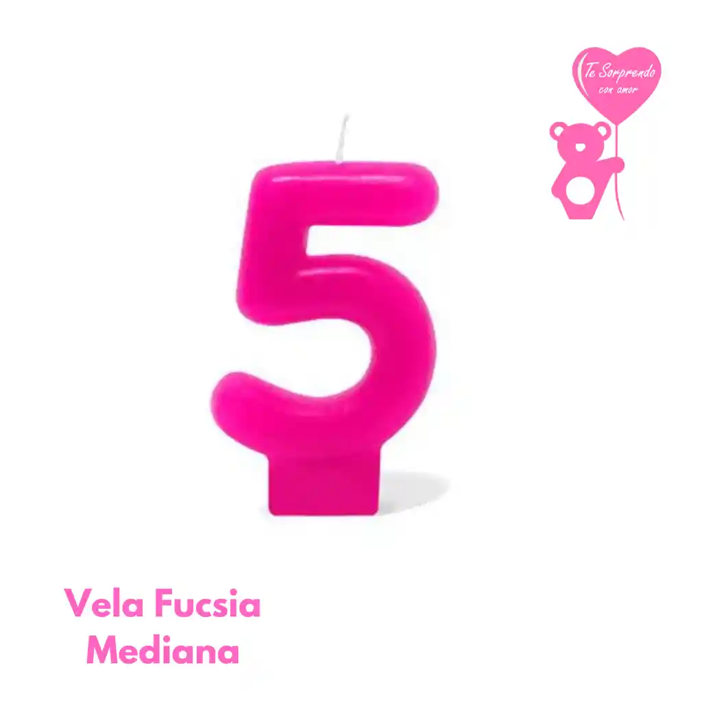 Vela Fucsia Numero 5 Cumpleaños