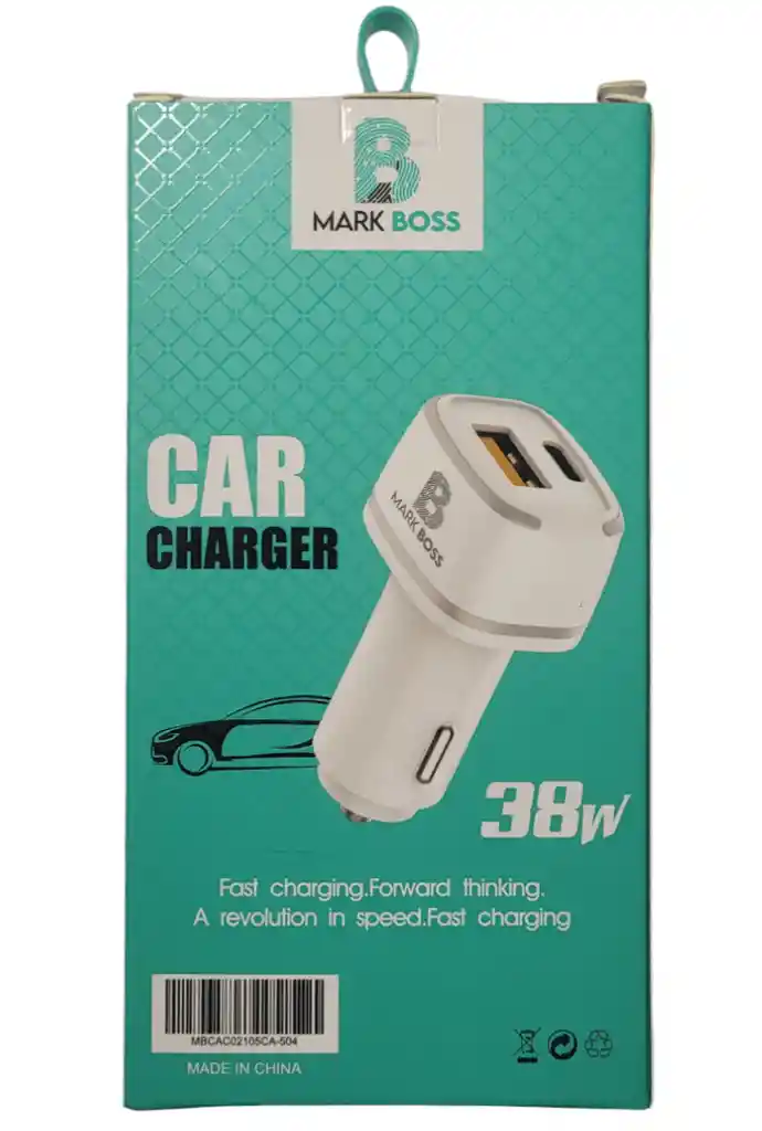 Cargador Carro Tipo C Y Usb, Carga Rápida 38w