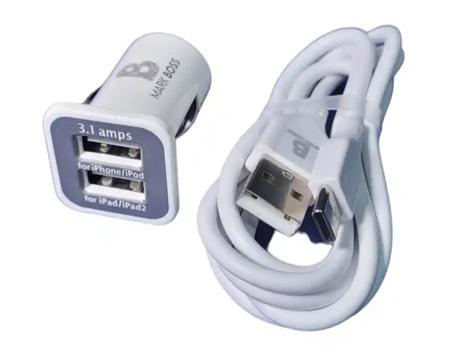 Cargador Carro Puertos Usb + Cable Usb Tipo C. Adaptador Carro, Carga Rápida