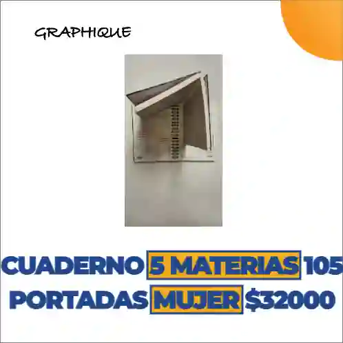 Cuaderno 5 Materias 105 Portadas Mujer