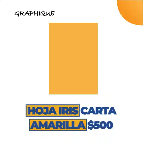 Hoja Iris Tamaño Carta Amarilla