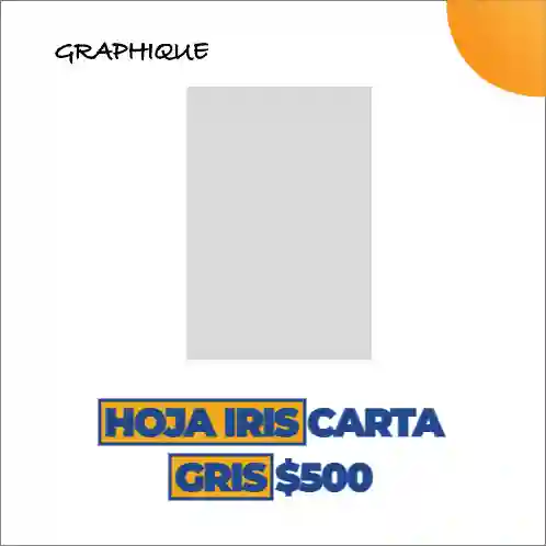 Hoja Iris Tamaño Carta Gris