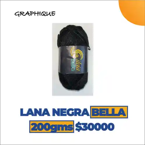 Lana Negra Bella 200 Gms