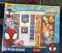 Kit Escolar Spider Man Colores + Cartuchera + Regla + Lapiz... Etc